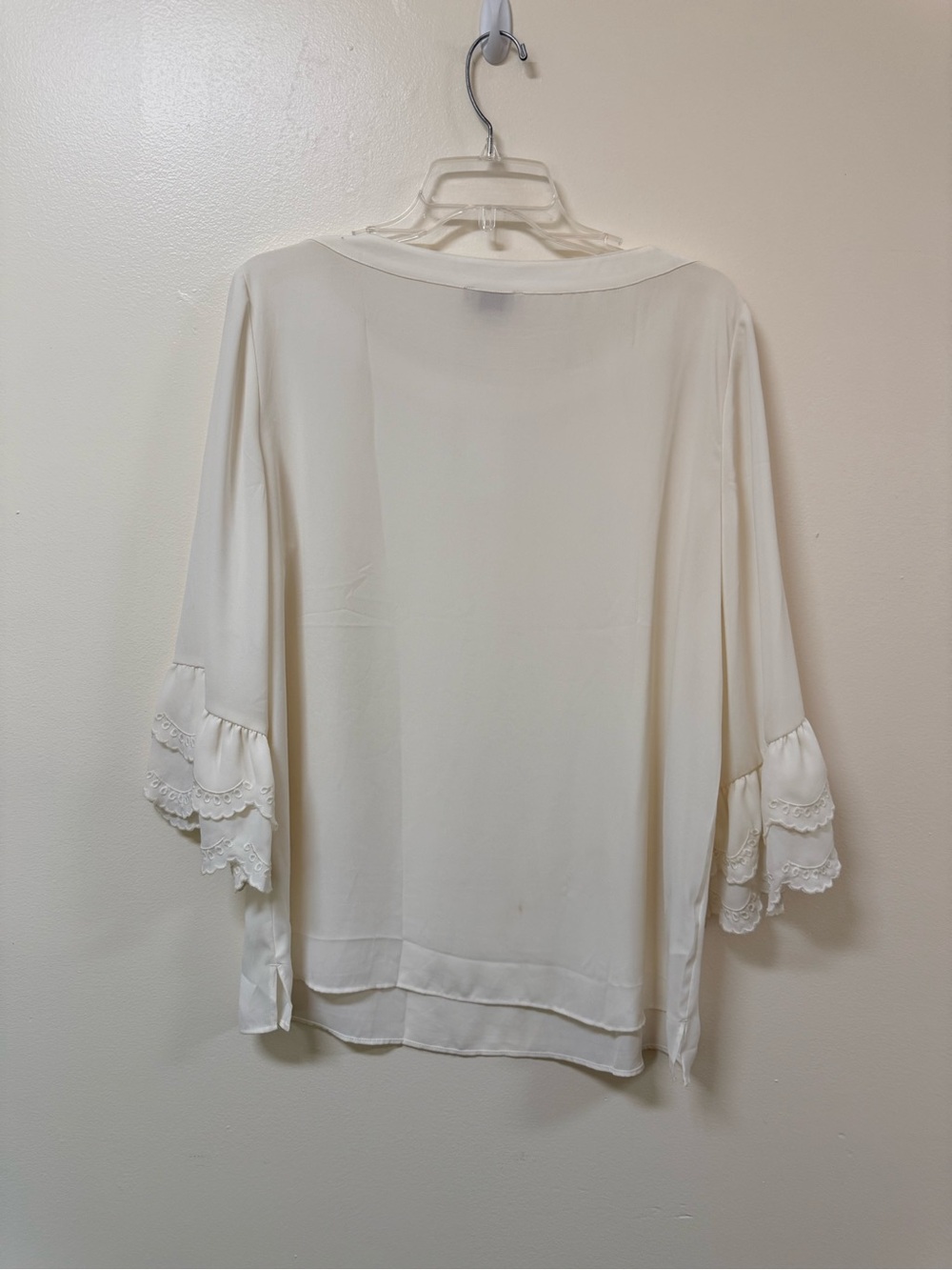 LOFT Cream Lightweight Round-Neck Blouse - Picture 4 of 5